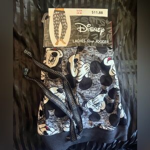 Disney Black and Gray Mickey Mouse Lady Sleep Joggers